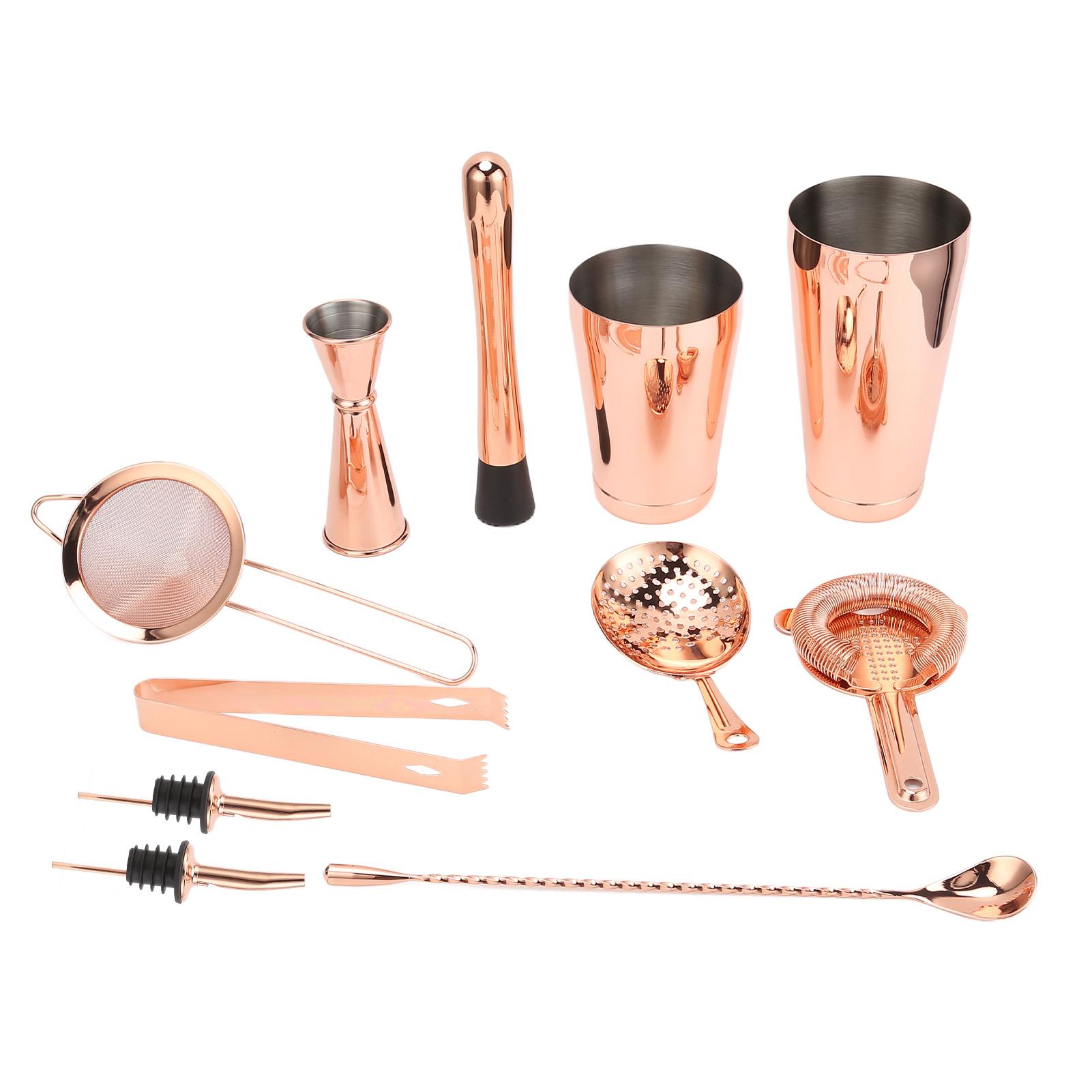 11PCSCelsiusSet Cocktail Shaker Set Bartender Kit Cocktail Strainer Stainless Steel Barware for Home Party