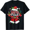 Mr and Mrs Claus Couples Santa Christmas Lights Pajamas T-Shirt