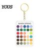 Wardrobe Color Matcher 2Pcs Palette Keychain Pendant, Clear Acrylic Season Analysis Swatches Matching Tool Keychain, Card, Gifts for Fashion