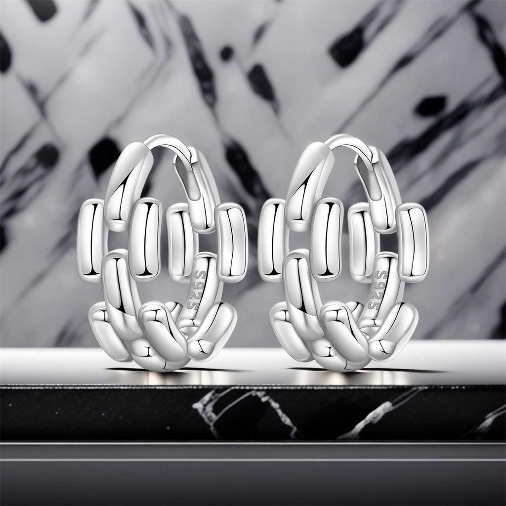 S925 Sterling Silver Minimally Designed Earrings Hoop Earrings Women Jewelry Original Trendy Anniversary Gifts