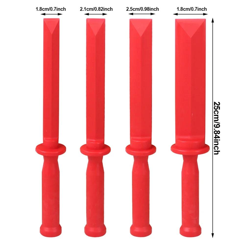 

4PCS Multifunction Car Wheel Balancer Adhesive Stick on Tape Weight Scraper Removal Tire Tool Red Universal Garage Tools Car