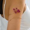 Elegant Gold Enamel Floral Open Armlet Bracelet for Women