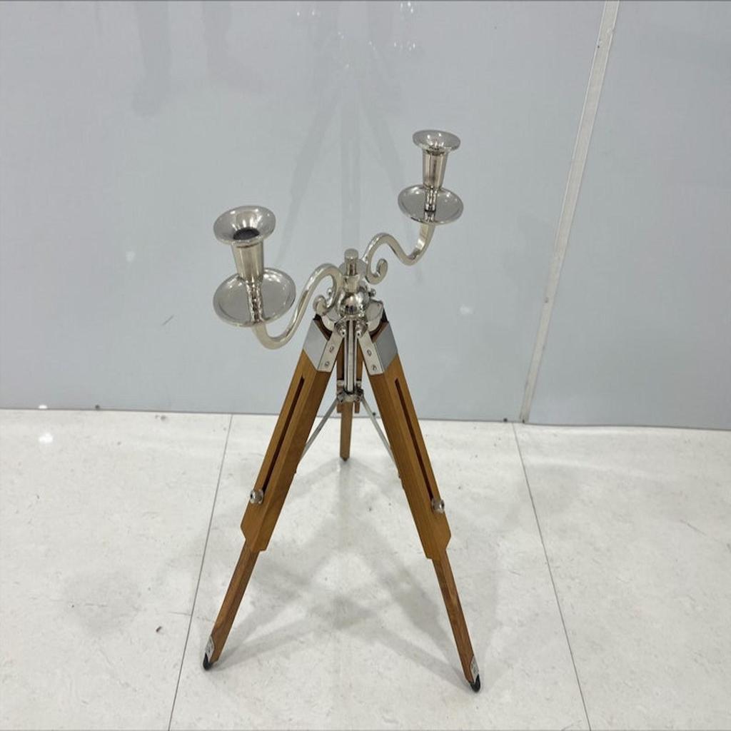 Table Lamp Candlestick Two-branched Candelabrum Candle Holder for Stand Wood And Metal Candles Fragrances