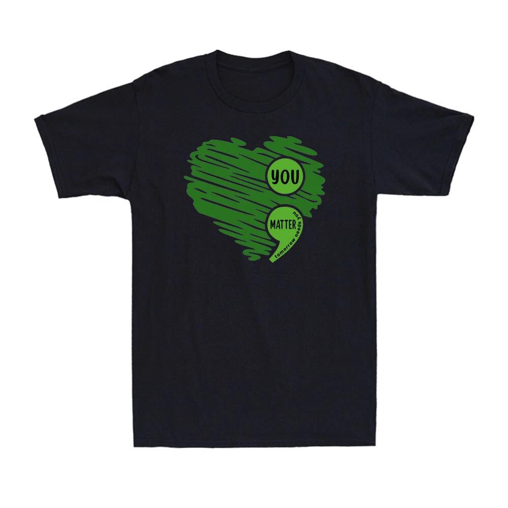You Matter Semicolon Heart Retro Mental Health Awareness Novelty Men s T-Shirt S