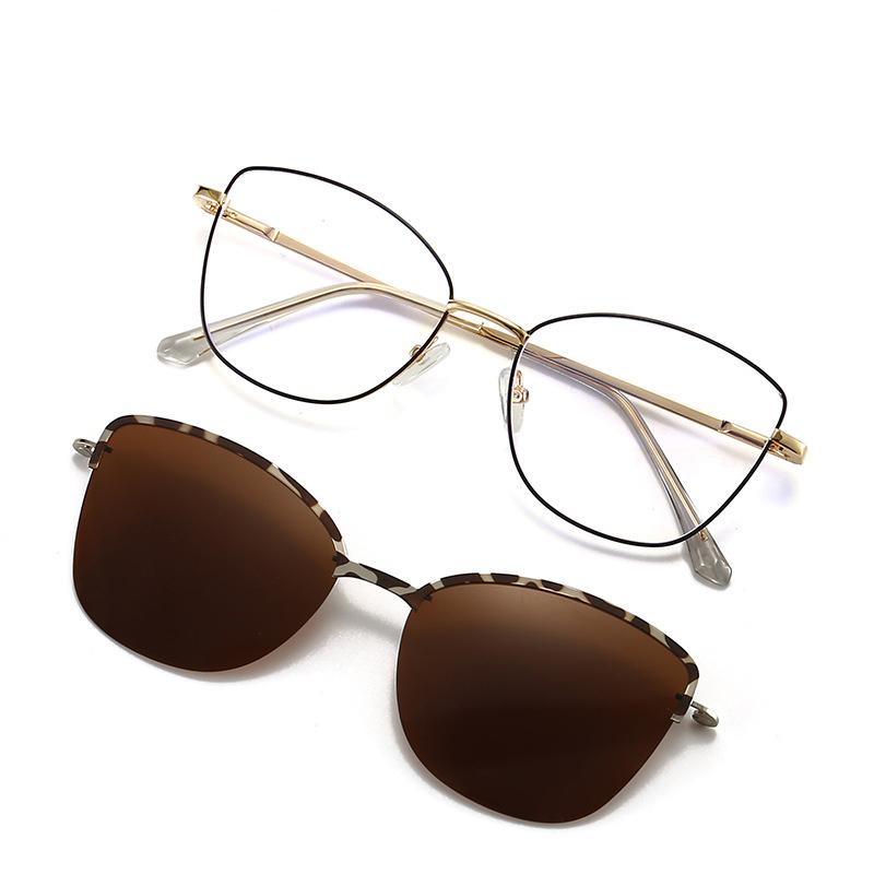 

VICKY New Fashion Cat Eye Polarized Sunglasses Magnetic Clip-On Myopia Optical Glasses Customizable Prescription 7015 0