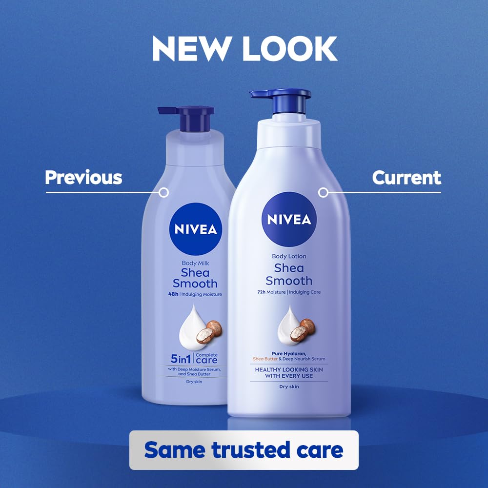 Nivea Shea Smooth 400ml Body Lotion For Men & Women | 48H Moisturization | Non-Greasy Velvet Skin | Deep Hydration Serum