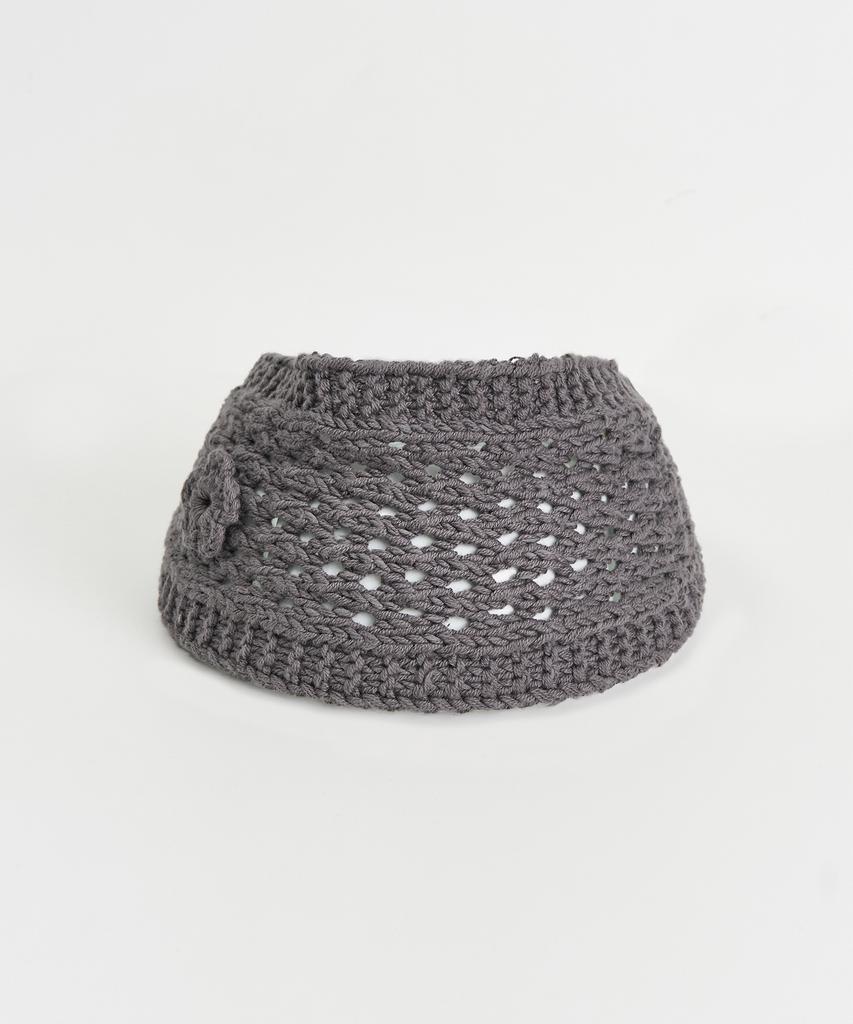 TOFFEE WOMEN W Crochet Knit Hair Band (Grey)