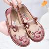 Womens Flat Mesh Embroidered Floral Slip-On Shoes Comfortable Casual Footwear
