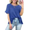 Loose Round Neck Batwing Sleeve Striped Pullover Short Sleeve Casual T Shirt