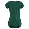 Elegant Women's Fashion Summer V-neck Short Sleeve Pleated Loose Blouse Plus Size