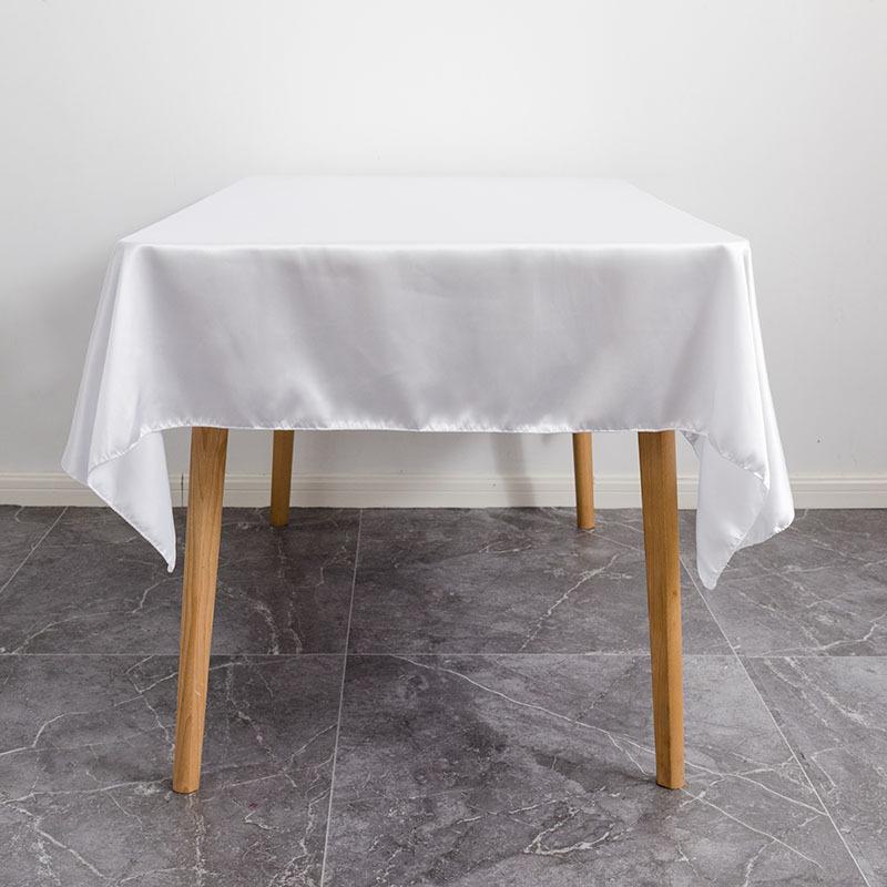 Tablecloth Rectangle White Table Cover Cloth Polyester 145x305cm for Dining Room Wedding Banquet Hotel