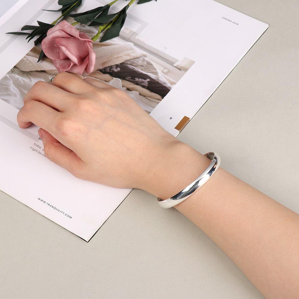 Luxury Design Women's 925 Sterling Silver Adjustable Open Mouth Dull Polish Bracelet Fashion Jewelry Valentines Gift Trendy