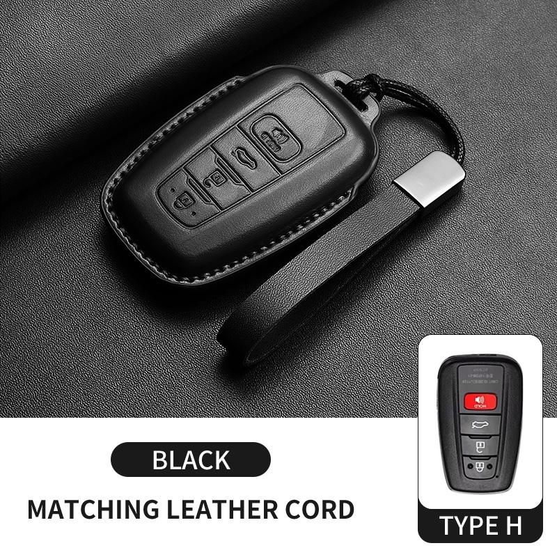 Car Leather Key Case Cover Holder For Toyota CHR Camry RAV4 C-HR Corolla Highlander Prius Land Cruiser Prado Keychain Accessorie