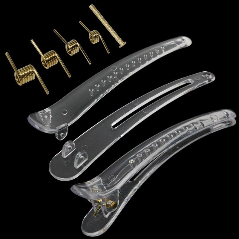 Transparent Large Medium and Small-sized Duckbill Clips and Bright-colored Pointed-beak Hair Clips