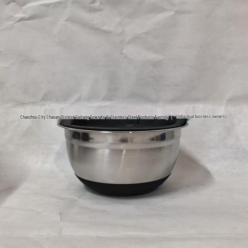 Stainless Steel Salad Bowl Set with Silicone Base, Grater, Egg Beater & Lids (3/5/7 Pieces)
