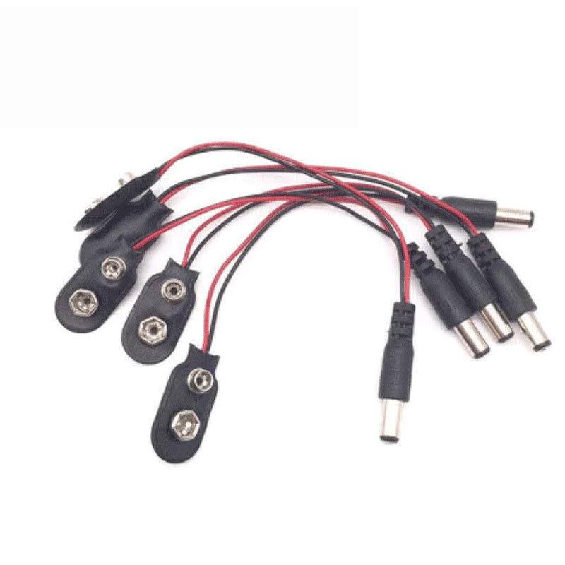 5Pcs T-Type I-Type 9V Battery Snap 15cm Lead Wire Connector Battery Clip Cap