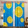 2D FLAT PRINTING 2pcs Curtains (Without Rod) Floating Lemon Slices Popular Popular Curtain Versatile 100% Polyester Curtains