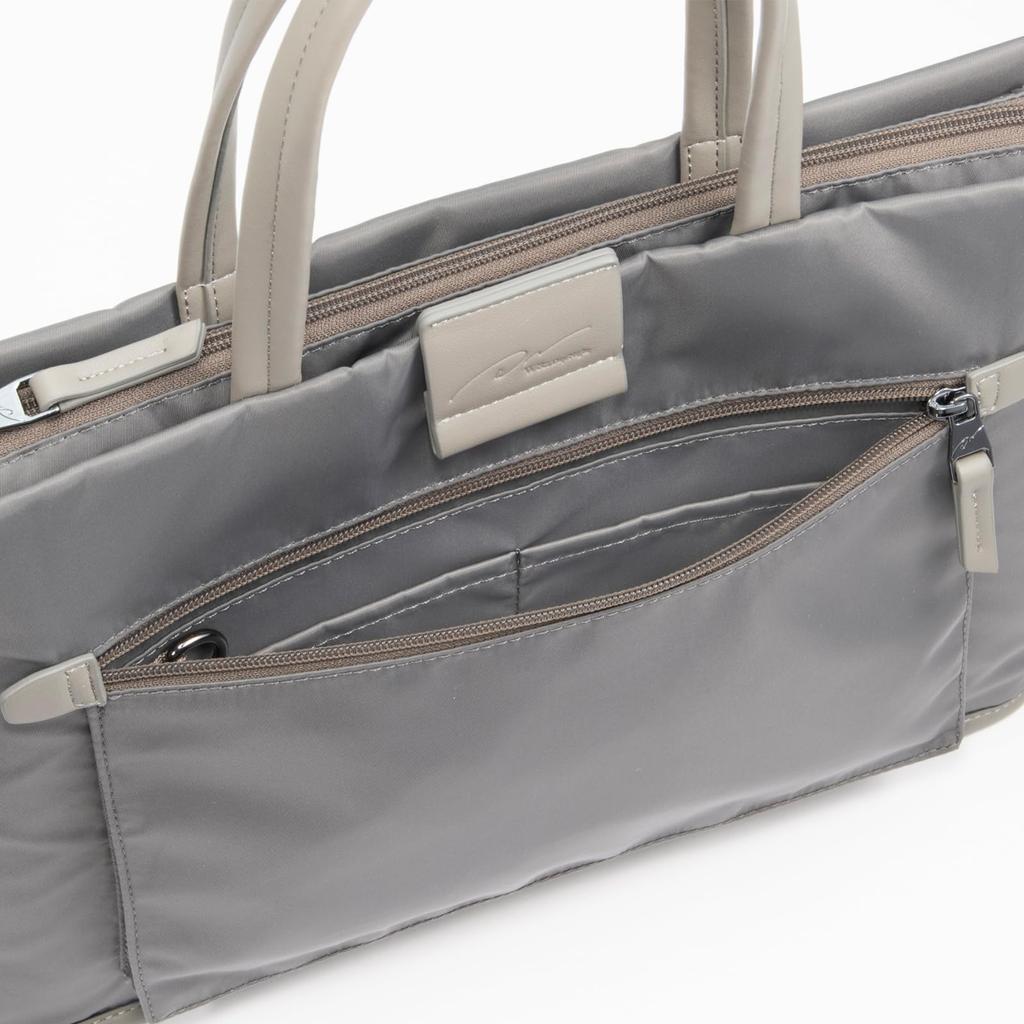 Day Tote Groß PC Grau [Double & Night] Tasche, Leichtgewicht, Fassungsvermögen, Multifunktional, 2-Wege, A4, 14,0-Zoll-kompatibel, Damen,