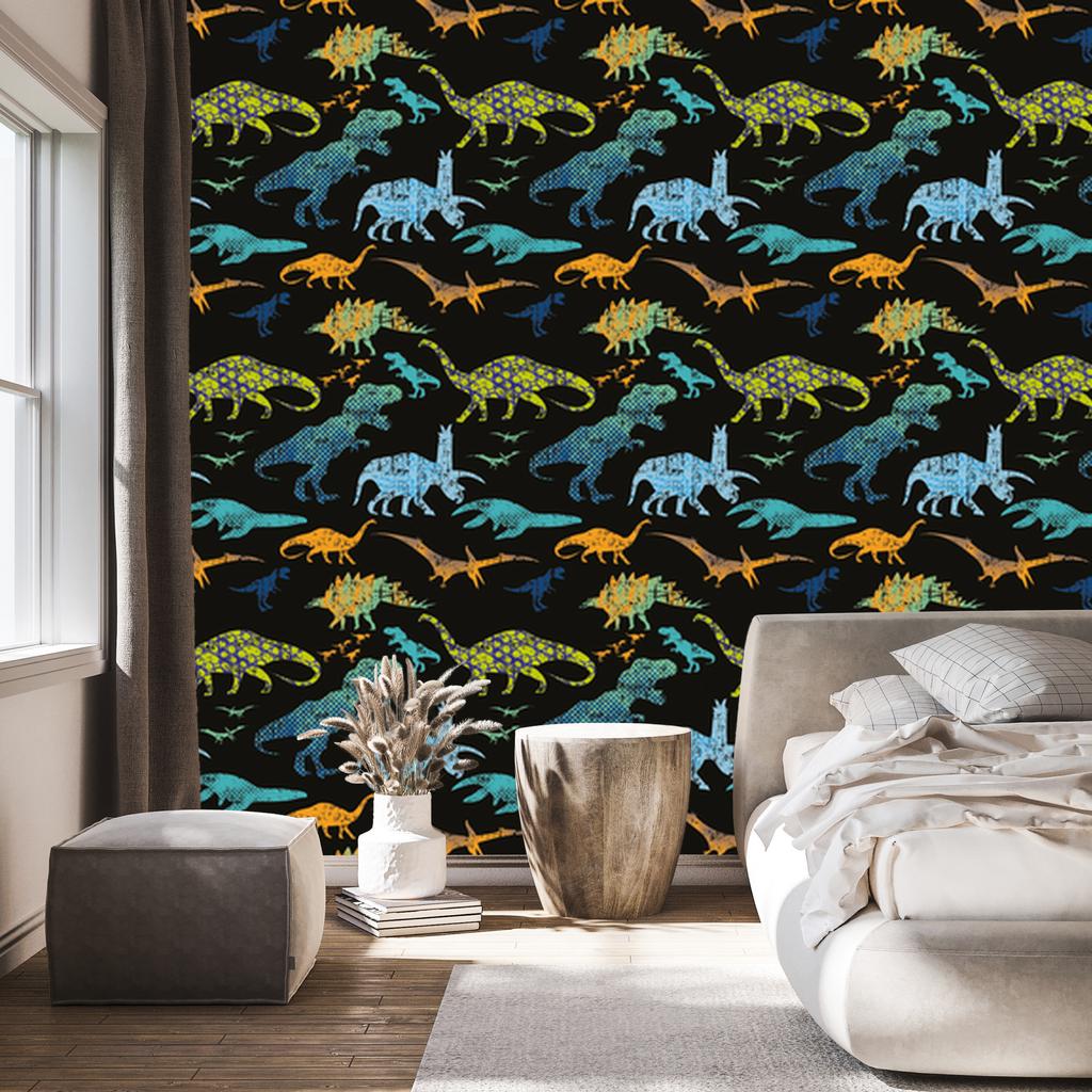Colorful Dinosaurs Wallpaper for Living Room and Bedroom 50x1000