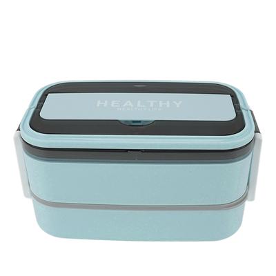 Dvojvrstvový bento box 316 nerezový priehradkový prenosný obedár s príborom do práce
