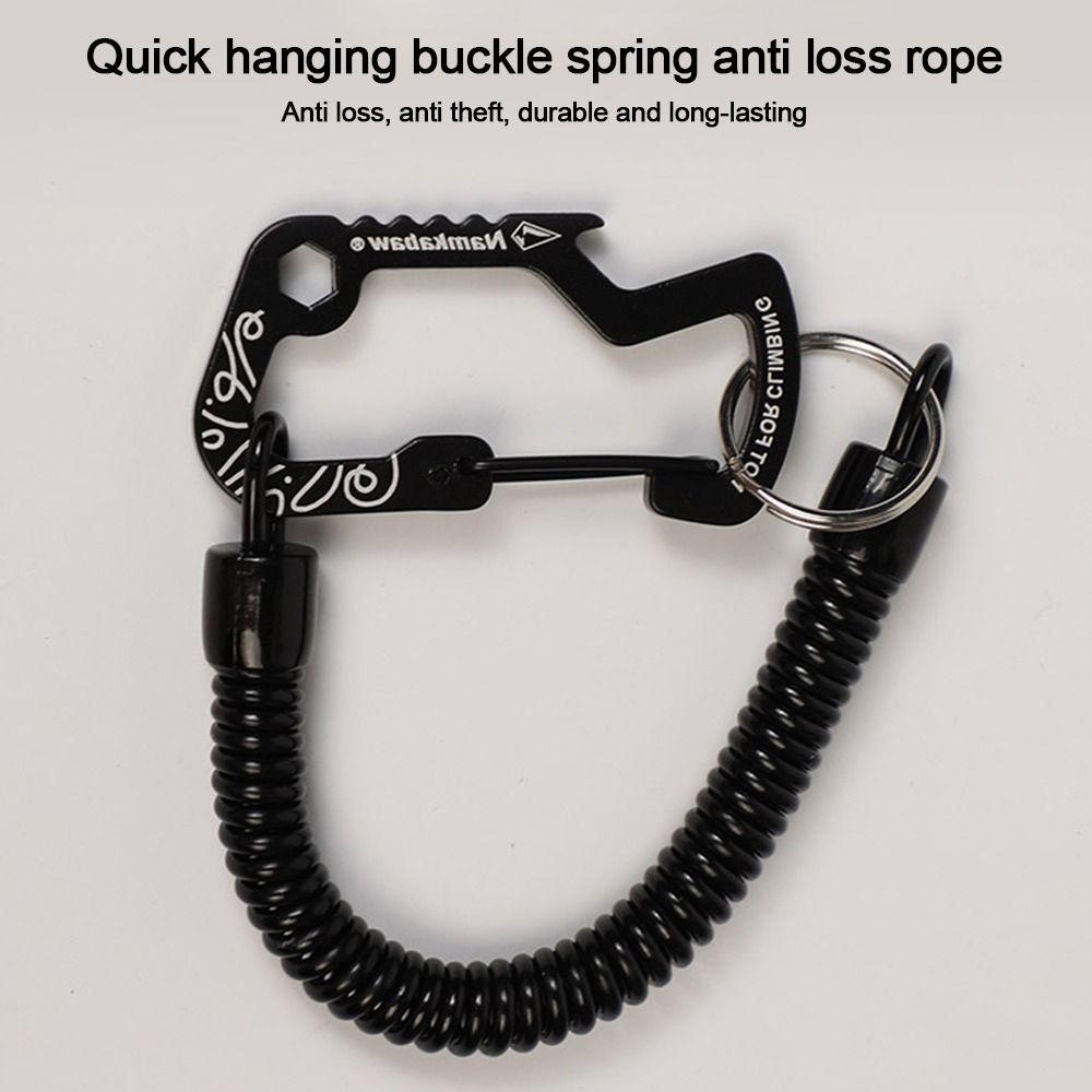 1/2/5pcs Multi functional Security Gear Tool Black Hiking Camping Phone Keychain  for Camping Hiking