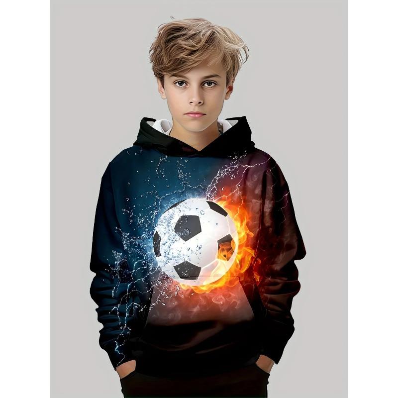 2025 Fashion 3D Football Printed New Hoodie Long Sleeve Spring and Autumn Casual Outdoor Activity Sweater Home Comfort Top