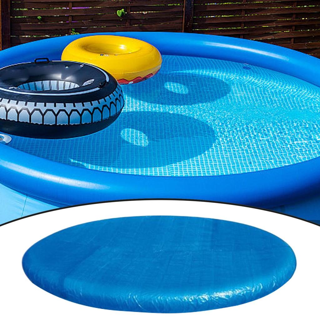 Round Pool Cover Windproof Garden Above Ground Pool Hot Tub Dust Protective Cover With Drawstring For Outdoor Yard Pool 86.6in