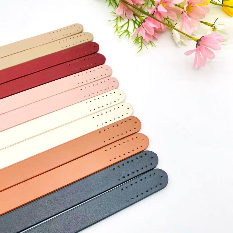 PU Leather Double-Sided Hand-Woven Bag Strap - Handmade Handle and Shoulder Strap with Multiple Holes