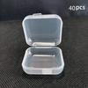40pcs Mini Plastic Square Storage Containers Box Hinged Lid Clear Jewelry Earrings Rings Portable Pill Storage Case Boxes