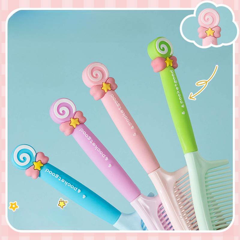 Cute Cartoon Baby Hair Brush Milk Tea Color Comb Kawaii Bear Bunny Soft Handle Resin Comb for Little Girl Hair Accessories