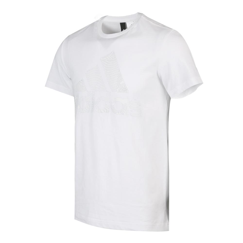 adidas T Shirts Men's White Crew Neck Moderate Straight Fit CV4538