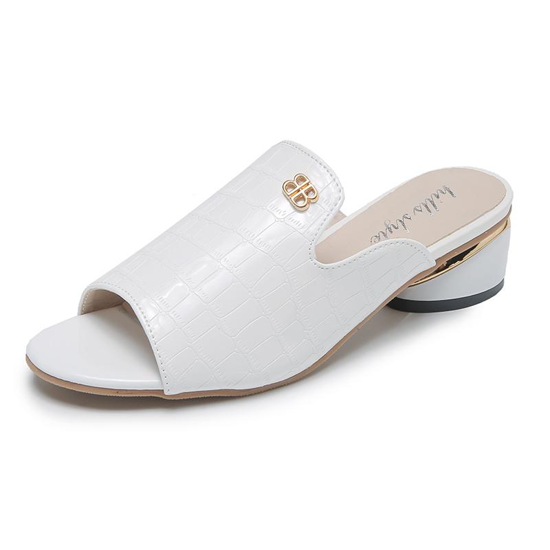 Women Shoes Red Sexy Soft Leather Female Flipflop Slippers Summer Fashion Heels Slides Shoes For Girls Comfortable Sandals