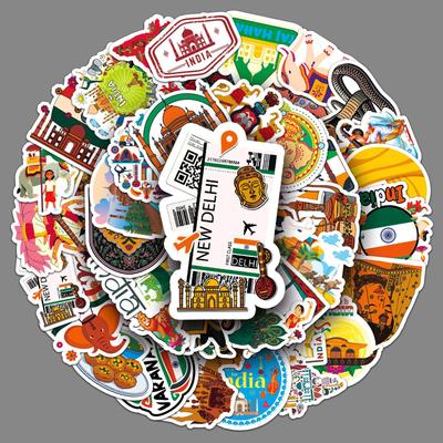 50 Indian Graffiti Stickers Personalized Outdoor Travel India Landscape Landmark Building Suitcase Stickers
