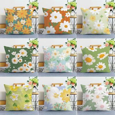 Small Fresh Flower Print Decorative Pillowcase Bedroom Living Room Square Cushion Pillowcase