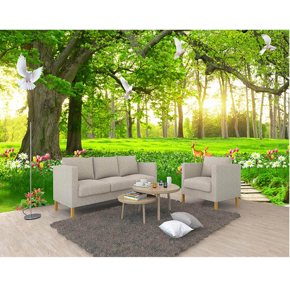 

Wallpaper Green Big Tree Forest Wallpaper Natural Landscape Large Wallpaper Modern Bedroom Living Room Wall Mural 200 cm(W) x 140 cm(H)