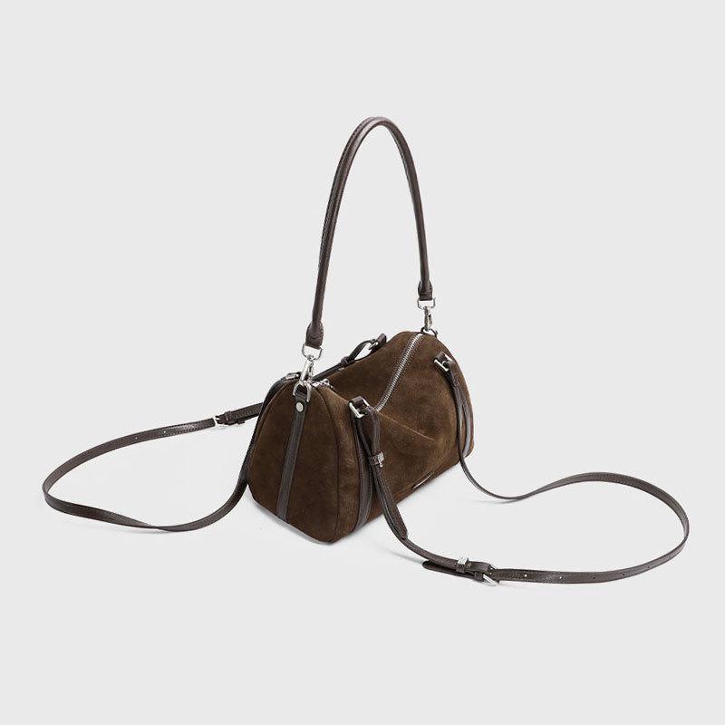 2025 Large Capacity Women's Suede Crossbody Bag - Autumn Winter Retro Frosted Pillow Style