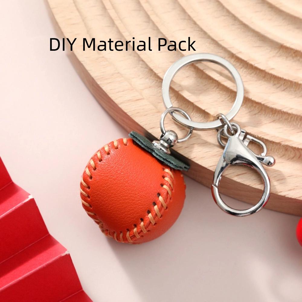 Pear Fruit Bag Pendant Cute Leather Keychain Lovely DIY Material Package Keyring  Women