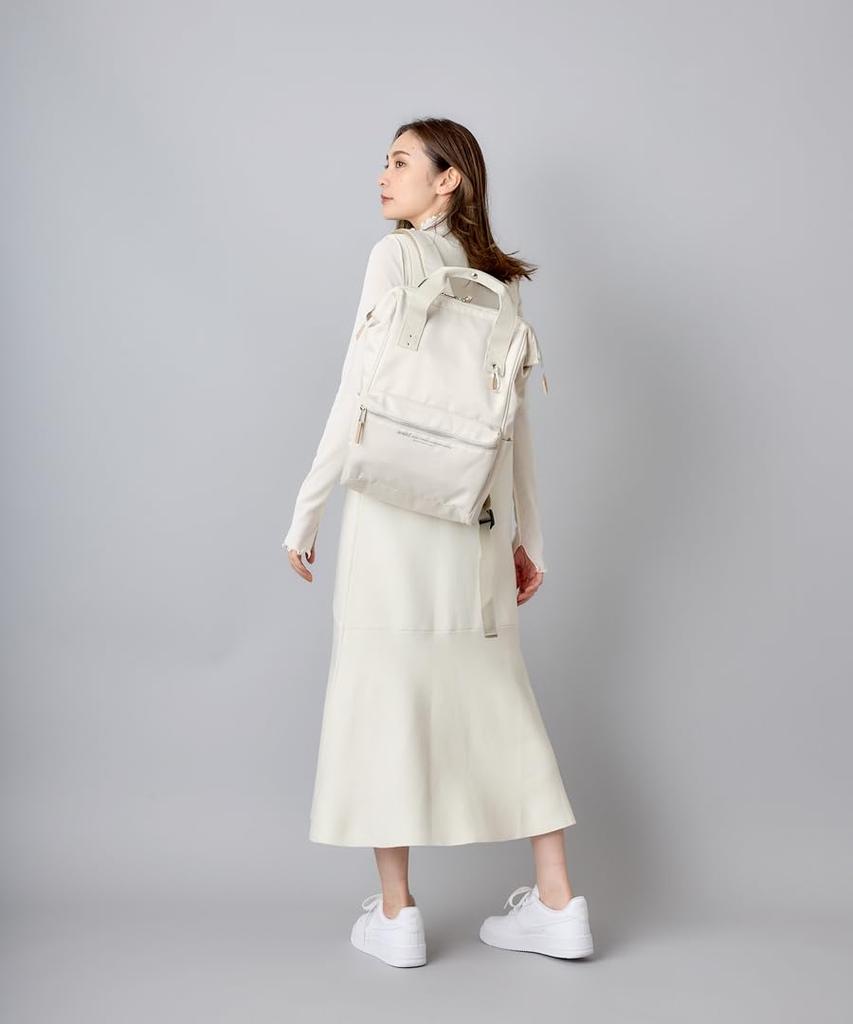 Anello ELEANOR Clasp Backpack, A4 Size, Water-Repellent, Multi-Storage, Laptop Storage