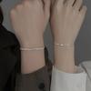 Cute Heart Couple Bracelet Set for Women, Trendy Alloy Love Bracelets, Minimalist Sweet Style Jewelry Gift