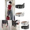 Contemporary Summer Womens Belt With Striking Double Row Star Buckle In Pu Leather