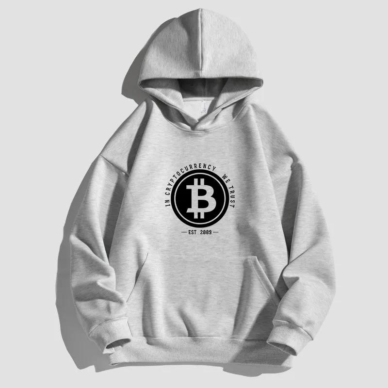 2024 Bitcoin Digital Currency Blockchain Men's Spring Luxury Casual Hoodie Casual Loose Hoodie Long Sleeved Sports Top WK