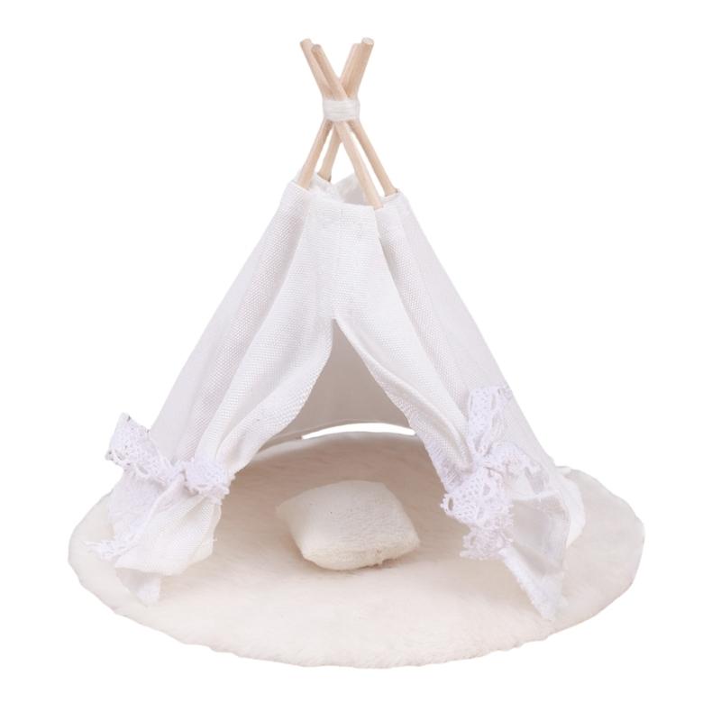 

Портативная маленькая игровая палатка для кукольных домиков Прочный холст Готовый аксессуар для рисования Практичная для семейного досуга 1