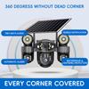 Outdoor Solar Dual-Light Surveillance Camera – 3-Lens 3-View Recorder, HD Night Vision with Lighting