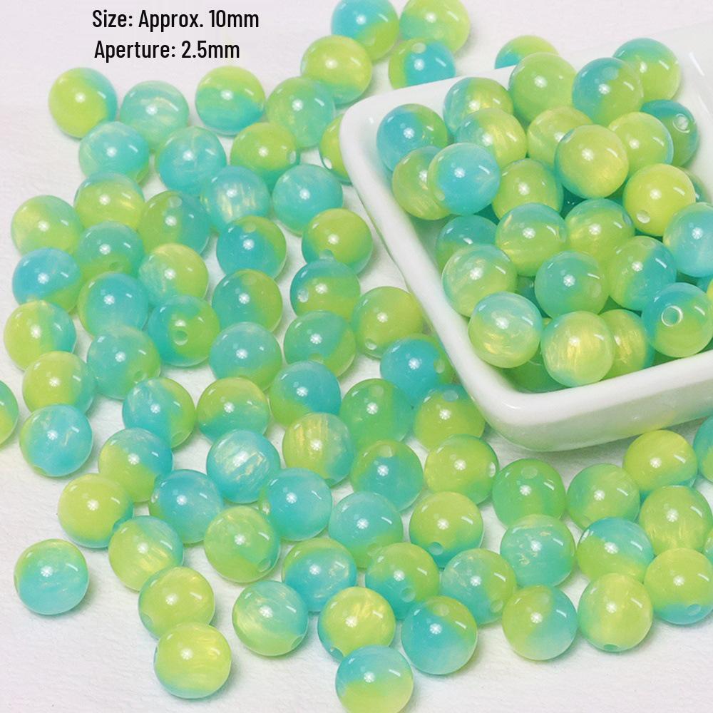 8-12mm Two-Color Iridescent Resin Beads for DIY Jewelry Making
