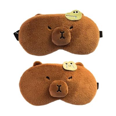 Creative Plush Capybara Eye Mask Soft and Comfortable Blindfold Eye Mask Cover for Travel Office Napping and Home Use
