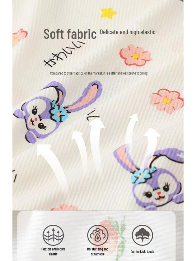 Ice Silk Girls' Short Sleeve Pajama Set - Summer Thin Two-Piece for Baby and Kids