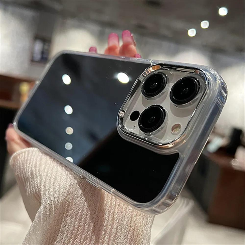 Luxury Acrylic Makeup Mirror Phone Case For iPhone 17 16 15 14 13 12 11 Pro Max XS X XR Plating Shockproof Back Cases Cover