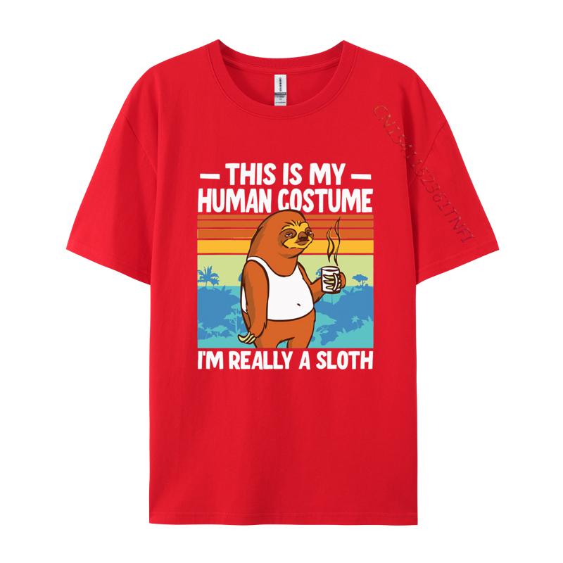 This Is My Human Costume Im Really A Sloth T Shirt Men Cotton Oversized Print T Shirts Graphic Tshirt Tee Top S