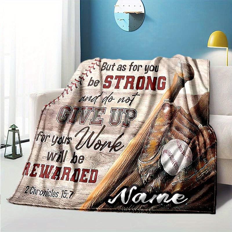 Softball Enthusiast Customize Your Name Blanket Used For Chair Office Sofa Bed Camping Soft And Warm Giving Friends And Relatives Birthday Graduation
