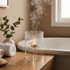Transparent Tea Light Candle Holders European Style Glass Candlestick  Table Centerpieces